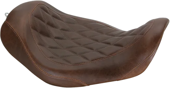 Mustang Brown Diamond Stitch Wide Tripper Front Solo Driver Seat
