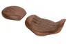 Mustang Brown Diamond Stitch Wide Tripper Front Solo Driver Seat