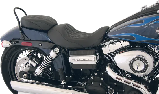 Mustang Black Diamond Stitch Wide Solo Driver Seat