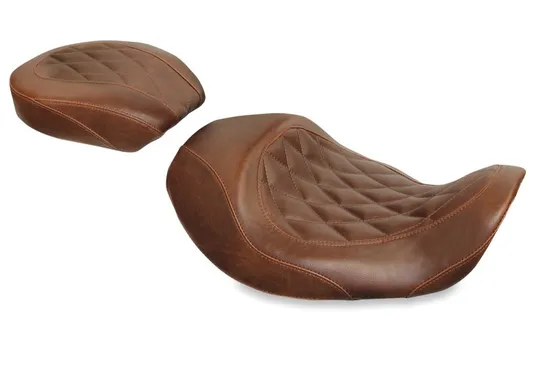 Mustang Brown Diamond Stitch Wide Forward Solo Seat