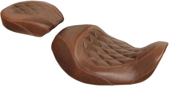 Mustang Brown Diamond Stitch Wide Forward Solo Seat