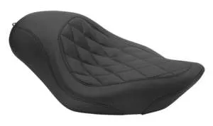 Mustang Black Diamond Stitch Wide Tripper Front Solo Driver Seat 1