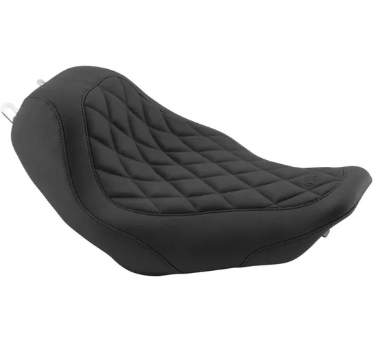 Mustang Black Diamond Stitch Wide Tripper Front Solo Driver Seat 1