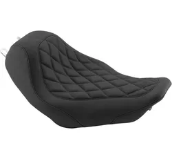 Mustang Black Diamond Stitch Wide Tripper Front Solo Driver Seat