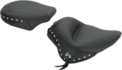 Mustang Black Studded Wide Touring Passenger Pillion Seat