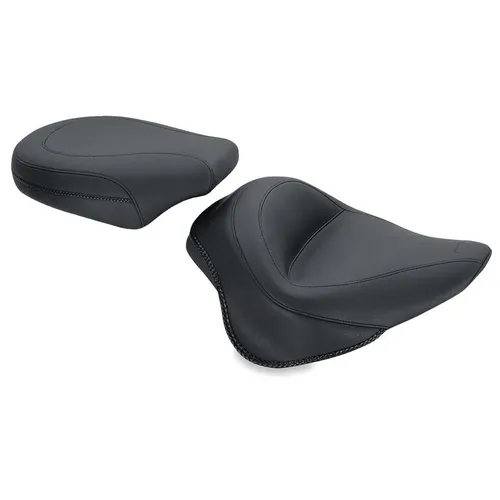 Mustang Black Wide Touring Rear Passenger Pillion Seat