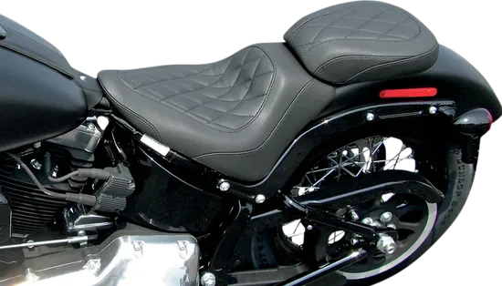 Mustang Black Diamond Stitch Wide Tripper Front Solo Driver Seat