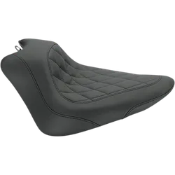 Mustang Black Diamond Stitch Wide Tripper Front Solo Driver Seat