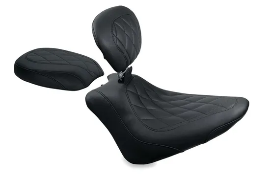 Mustang Black Diamond Stitch Wide Tripper Passenger Seat