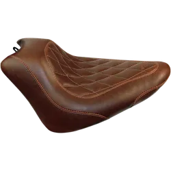Mustang Brown Diamond Stitch Wide Tripper Front Solo Driver Seat