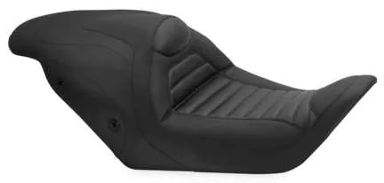Mustang Black Tuck Roll 2 Up Touring Fastback 1pc Seat