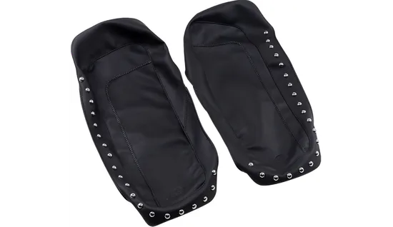 Mustang Black Studded Saddlebag Lid Protector Cover Pair