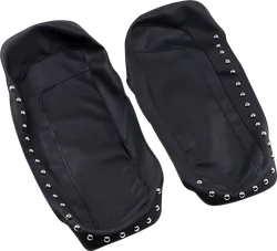 Mustang Black Studded Saddlebag Lid Protector Cover Pair