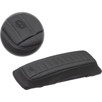 Mustang Black Vinyl Grey Diamond Stitch Saddlebag Lid Cover