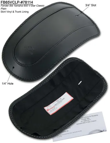 Mustang Black Original Felt Lined Fender Protector Bib