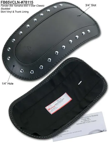 Mustang Black Studded Felt Lined Fender Protector Bib
