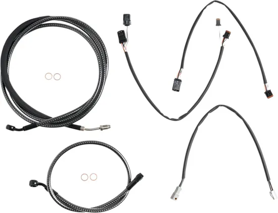 Magnum KARBONFIBR Upper Handlebar Control Cable Install Kit 15-17in Apes ABS