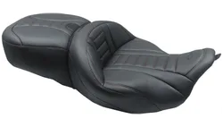 Mustang Black Vinyl w Red Stitch 1Pc Deluxe Touring Seat