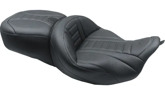Mustang Black Vinyl Stitched 1 Pc Deluxe Touring Seat