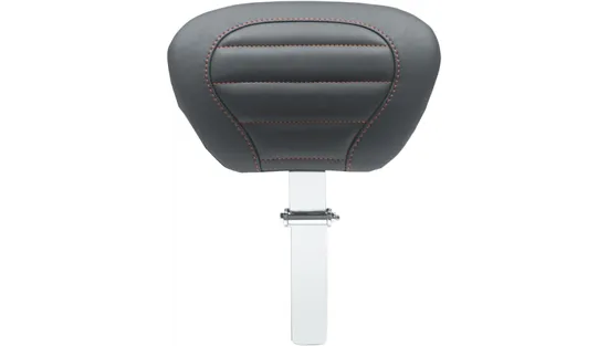 Mustang Black w Red Stitch Deluxe Touring Driver Backrest
