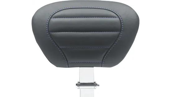 Mustang Black w Sky Blue Stitch Deluxe Driver Backrest