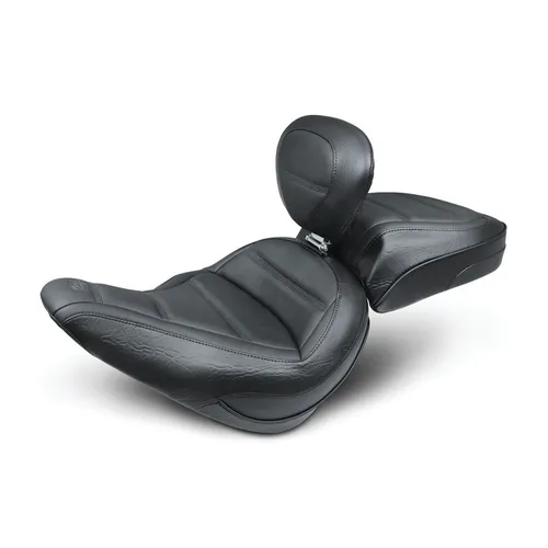 Mustang Black Tuck Roll Touring Solo Seat w Backrest