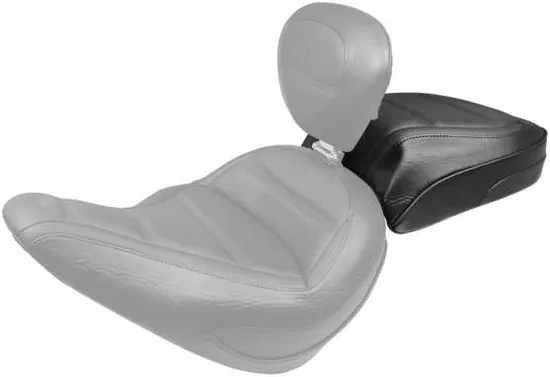 Mustang Black Tuck Roll Touring Solo Seat w Backrest