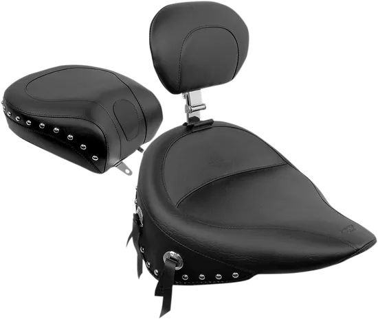 Mustang Black Studded Wide Touring Passenger Seat