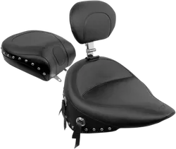 Mustang Black Studded Wide Touring Passenger Seat