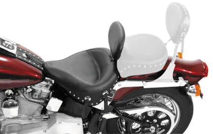 Mustang Black Studded Wide Touring Solo Driver Seat w Backrest