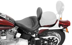 Mustang Black Studded Wide Touring Solo Driver Seat w Backrest