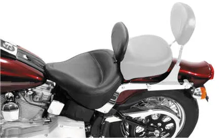 Mustang Black Wide Touring Solo Driver Seat w Backrest 2