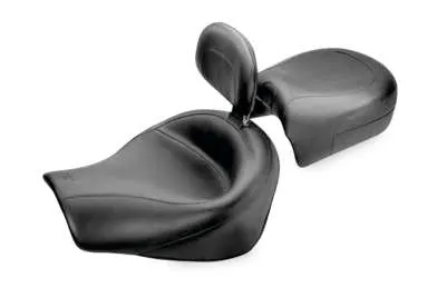 Mustang Black Vintage Wide Touring 2pc Seat w Backrest