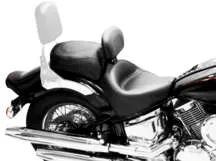 Mustang Black Vintage Wide Touring 2pc Seat w Backrest