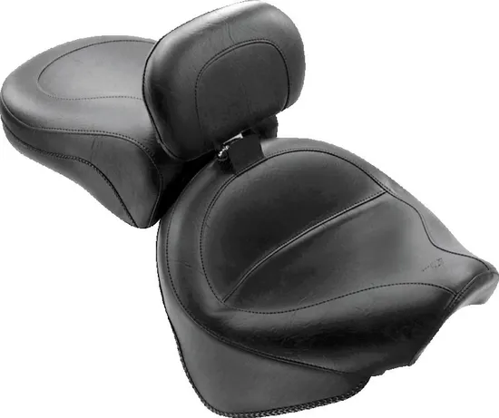 Mustang Black Vintage Wide Touring 2pc Seat w Backrest