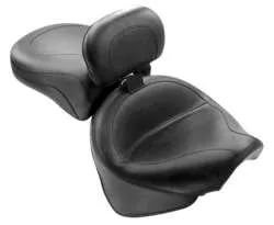 Mustang Black Vintage Wide Touring 2pc Seat w Backrest