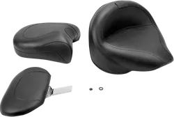 Mustang Black Vintage Wide Touring 2pc Seat w Backrest