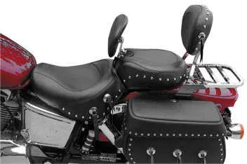 Mustang Black Studded Wide Touring 1pc Seat w Backrest