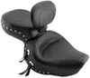 Mustang Black Studded Wide Touring 1pc Seat w Backrest