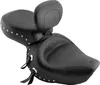 Mustang Black Studded Wide Touring 1pc Seat w Backrest