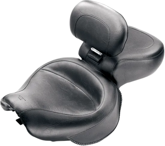 Mustang Black Wide Touring 1pc Seat w Backrest
