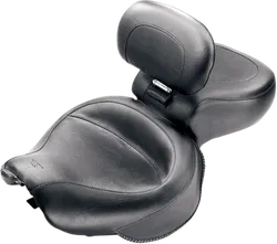 Mustang Black Wide Touring 1pc Seat w Backrest