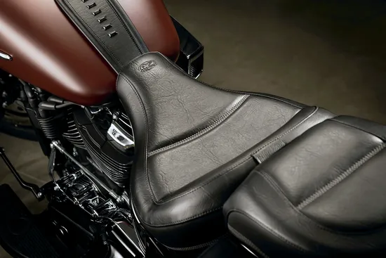 Mustang Black Max Profile Solo Touring Seat w Backrest