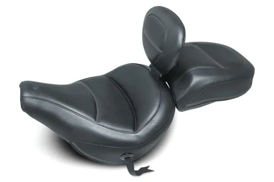 Mustang Black Max Profile Solo Touring Seat w Backrest