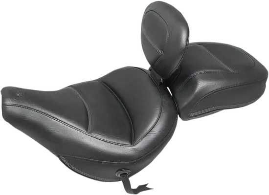 Mustang Black Max Profile Solo Touring Seat w Backrest