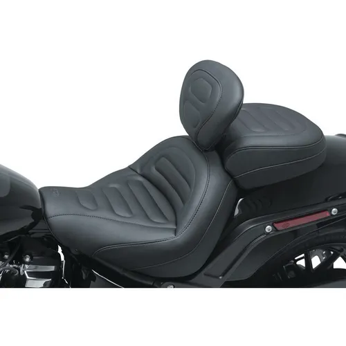 Mustang Black Trapizoid Max Profile Solo Touring Seat w Backrest