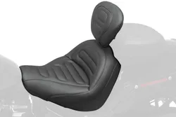 Mustang Black Trapizoid Max Profile Solo Touring Seat w Backrest