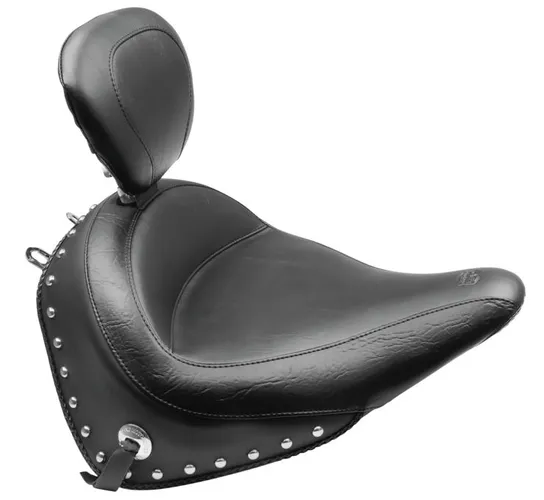 Mustang Black Wide Touring Solo Driver Seat w Backrest