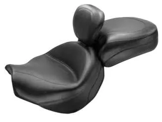 Mustang Black Vintage Wide Touring 2pc Seat w Backrest