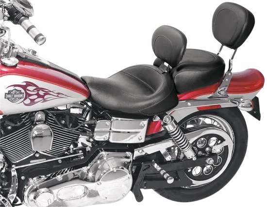 Mustang Black Wide Touring Solo Driver Seat w Backrest